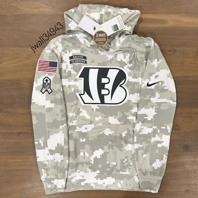 AUTÉNTICA Sudadera con Capucha Nike Cincinnati Bengals Salute to Service Para Hombre Lateral Camuflada Foto 1 de 4