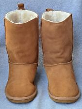 America Eagle Outfitters Brown Suede Faux Fur Lining Slip On Winter Boot Size 9