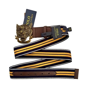 Cinturón universitario Polo Ralph Lauren Tigers para hombre - azul - cintura 34/36 - nuevo con etiquetas - Imagen 1 de 11