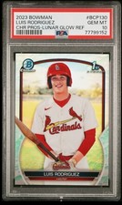 2023 Bowman Chrome Prospects Luis Rodriguez Lunar Glow Refractor Card PSA10 POP8