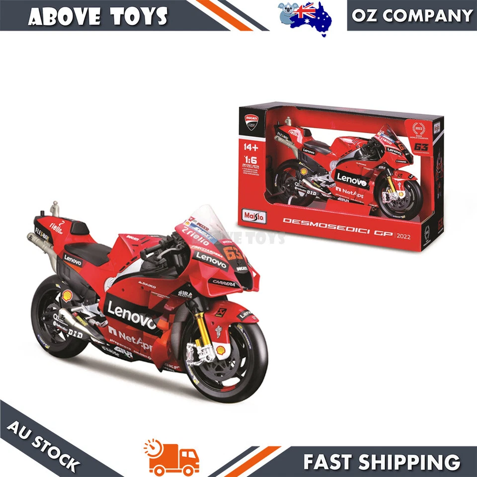 Maisto 1:6 Scale Moto GP 2022 Ducati Lenovo Team #63 Bagnaia Diecast Model - Image 1 of 3