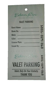 Pantalla de TV eléctrica usada utilería James St. Patrick Miami viaje valet boleto en blanco (A) - Imagen 1 de 2