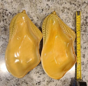  Vintage Kalifornien USA Keramik 2er Set Birnen Snack Schale #252 - Bild 1 von 5