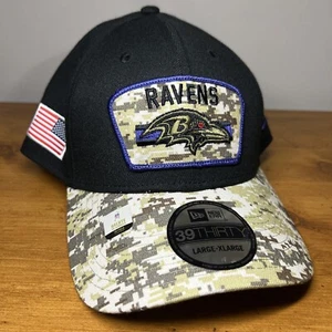 New Era Baltimore Ravens 39Thirty Salute to Service 2021 NFL Flex Cap Hat L/XL - Picture 1 of 8