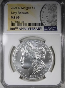 2021-D Morgan Dollar NGC MS69 Early Releases KEY DATE COIN - Picture 1 of 2