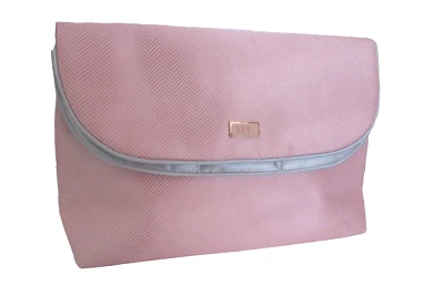BOLSO DE MAQUILLAJE cosmético plegable vintage Ralph Lauren rosa nuevo sin etiquetas Foto 1 de 4