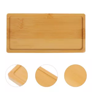 Bamboo Plant Saucer - Mini Rectangle Bamboo Tray Drainage Pot Saucer - Picture 1 of 12