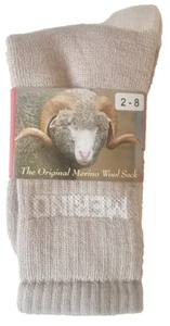 3 PAIRS AUSTRALIAN MADE LADIES SZ 2-8 BEIGE 90% MERINO WOOL THICK WORK SOCKS - Picture 1 of 1