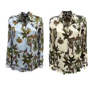 TRY ME women's shirt over safari print 4325/37ST SAFARI MADE IN ITALY - Picture 1 of 9