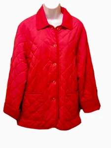 Women’s Rose Coral Coat Jacket Lightly Quilted Velvet Trim Pamela McCoy M 12 NWT - Picture 1 of 12