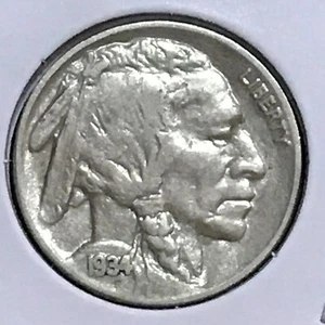 U.S. Buffalo Nickel XF/AU 1934 - Foto 1 di 2