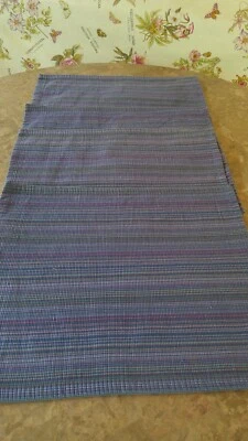 Conjunto de 4 Placemats listrados azuis – aprox. 16" x 14" – Acentos multicoloridos - Imagem 1 de 4