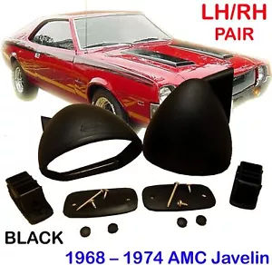 BLACK MIRRORs BULLET PAIR AMC JAVELIN AMX 401 CUSTOM RETRO : 1968-1974 - Picture 1 of 7