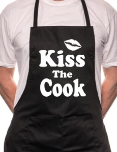 Kiss The Cook Novelty Cooking Funny Unisex Apron - Picture 1 of 9
