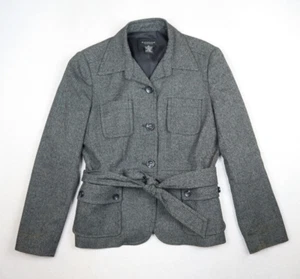 RAFAELLA Women's Blazer Size 8P Gray Belted Pockets Business Career - Picture 1 of 10