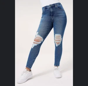 Good American Good Waist High Rise Cropped Women's Skinny Jeans Size 6 / 28 - Picture 1 of 7