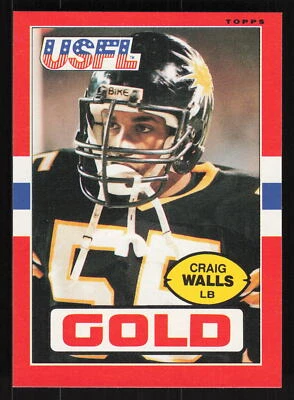 1985 Topps USFL #37 Craig Walls Card TCCCX - Image 1 of 2