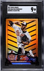 2023 Topps Update Grayson Rodriguez Orange Black Foil SP #US50 RC Rookie SGC 9 - Picture 1 of 2