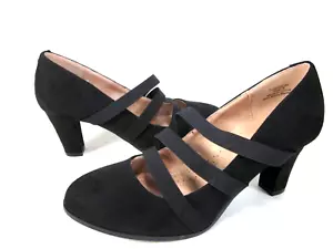 JOURNEE COLLECTION WOMEN'S LOREN STACKED HEEL PUMPS,BLACK,US SIZE 7 MEDIUM,NEW - Picture 1 of 8