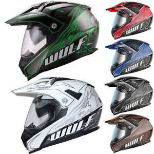 Wulfsport Prima-X Dual Sport Enduro Adventure Motorcycle Helmet With Visor