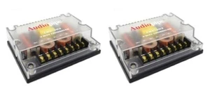 2 Pack 4 Ohm 3 Way Crossover 300 Watts Passive Car Audio Tweeter CRX-303 - Picture 1 of 7