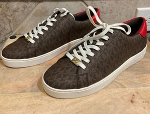 MICHAEL KORS Womens Sz 8 M Keaton Signature Logo Lace-Up Sneakers 45R3KTFS4B NEW - Picture 1 of 5