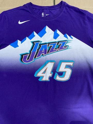 Nike Utah Jazz Men's Hardwood Classics Purple Mountains T-shirt Dri Fit Jersey Cover
