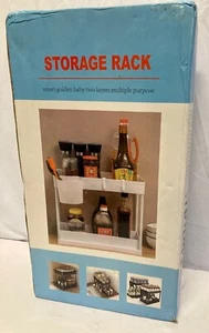 STORAGE RACK - Two Layers, Multipurpose, Black (dmgd box) - Picture 1 of 3