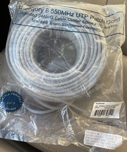 Cable de conexión Ethernet gris 100 pies Cat6 UTP arranque sin enganches 24 AWG 550 MHz cable de cobre - Imagen 1 de 4
