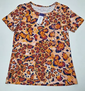 Neu mit Etikett! Rebecca Malone Kurzarm Oberteil Shirt Orange & Rost Damen Größe Small - Bild 1 von 7