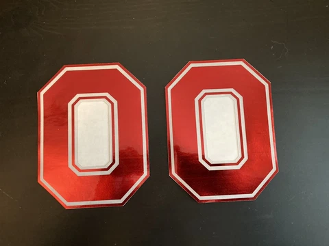 Ohio State Buckeyes Full Size Side Football Helmet Decals Chrome Block O Cover