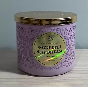 BATH & BODY WORKS Confetti Daydream 3-Wick Candle SCENTED LARGE 14.5 OZ NEW - Picture 1 of 6