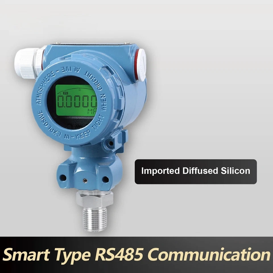 Pressure Transmitter -100kPa~100MPa RS485 Modbus LCD G1/4 G1/2 12-26VDC PCM480Y - Image 1 of 4