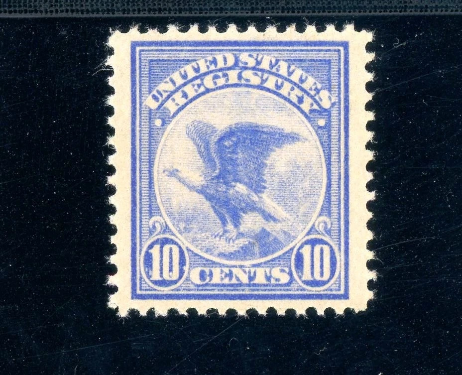 USAstamps Unused FVF US 1911 Registry Eagle Scott F1 OG MVLH SCV $75 - Image 1 of 2