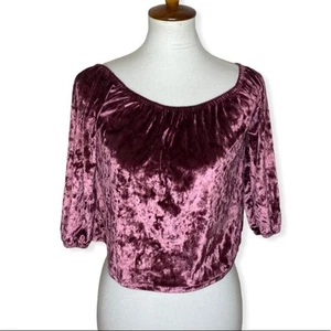 Hollister Rose Velour Cropped Top Size XS - Picture 1 of 4