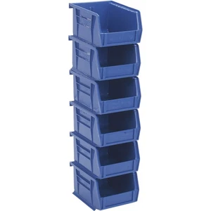 Quantum Heavy-Duty Storage Bins, 6-Pk., Blue, 5 3/8in.L x 4 1/8in.W x 3in.H Bin - Picture 1 of 3