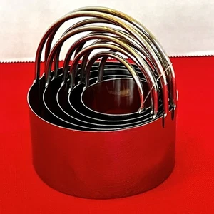 5 Pcs Stainless Steel Round Biscuit/cookie Cutter with Handle In Graduated Sizes - Bild 1 von 8
