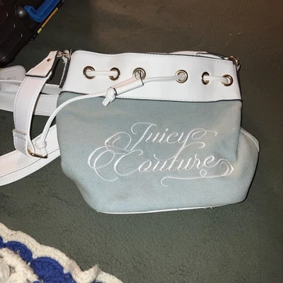 Bandolera Juicy Couture Playa Denim Azul Cordón Bolso Cubo Foto 1 de 4