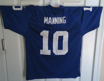 Винтажная футболка Reebok New York Giants Eli Manning молодежная большая 14–16 на поле НФЛ - Изображение 1 из 4