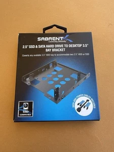Sabrent BK-HDCC 2.5'' SSD & SATA Hard Drive to Desktop 3.5" Bay Bracket + Cables - Picture 1 of 3