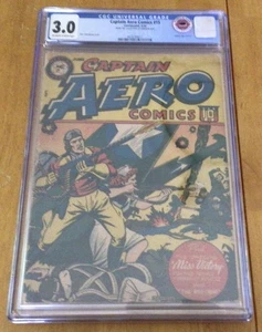 Captain Aero #15, 1944 Continental; Schomburg Cover; Ruben Blades Copy; CGC 3.0 - Picture 1 of 2
