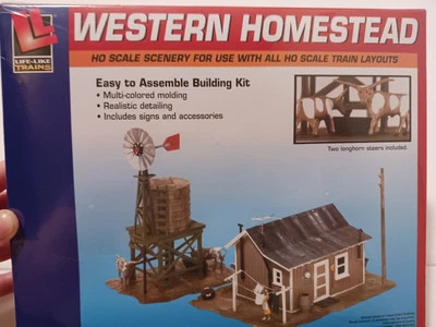 Nuevo kit de tren realista Western Homestead escala HO paisaje fácil de montar  Foto 1 de 2