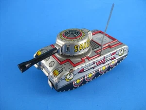 Giocattolo latta vintage Giappone Space Tank anni 50 litografia attrito fa rumore NON GUIDA - Foto 1 di 20