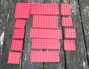 LEGO KONVOLUT 14 ROTE PLATTEN VERSCHIEDENE GRÖßEN siehe Bilder, GUTER ZUSTAND - Bild 1 von 3