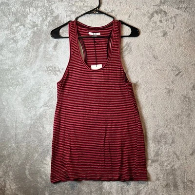 ISABEL MARANT ETOILE Avien Tank Top in Red/Black Large Linen Cotton Blend New - Image 1 of 4