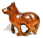 Y6190 - 2 " Hand Carved Boxwood Netsuke  : Wolf or Big Dog ?