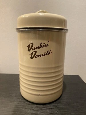 Dunkin Donuts Coffee Steel Canister W/ Lid-2010 - Image 1 of 4