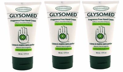 Glysomed Fragrance Free Unscented Hand Cream Pack (3 Mini Travel Size Tube 50mL)