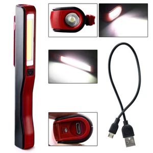 Inspection Lamp Rechargeable Worklight COB LED Flashlight W/Magnet Red Tool - Picture 1 of 16