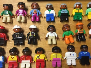 1 lego duplo figure people mom dad girl boy family African grandma grandpa black - Picture 1 of 52